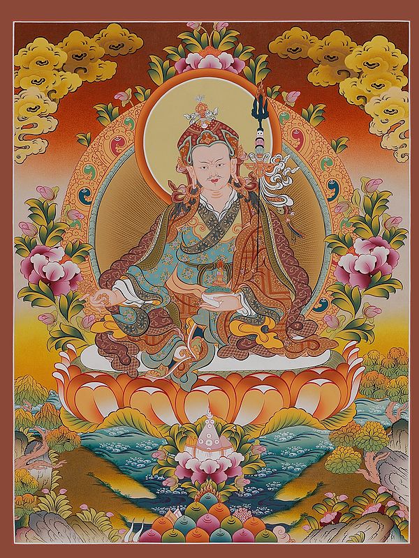 Guru Padmasambhava (Brocadeless Thangka) | Thangka Paintings of Buddhist Gurus