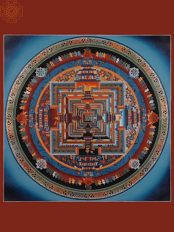 Buddhist Kalachakra Mandala Painting With Pure 24-carat Gold