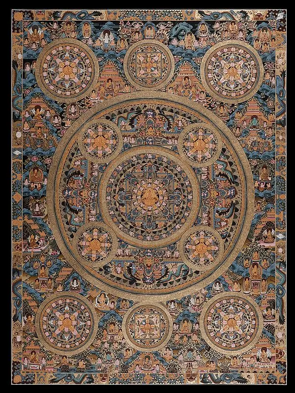 Twelve Mandalas (Brocadeless Thangka)