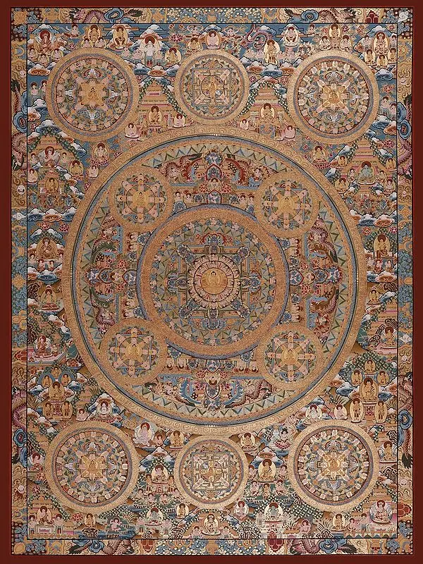 Buddhist Twelve Mandalas (Brocadeless Thangka)