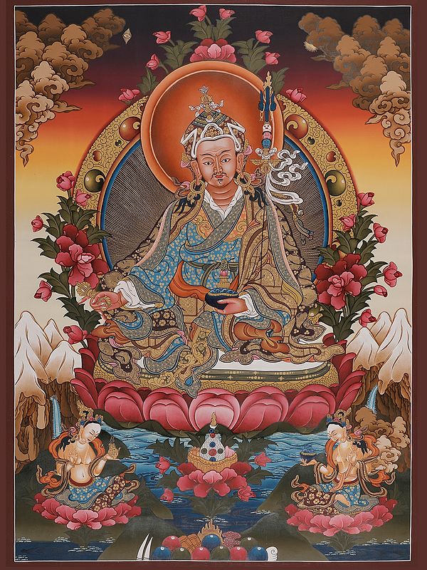 Guru Padmasambhava Thangka (Brocadeless Thangka)