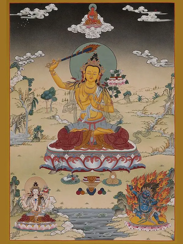 Manjushri Thangka (Brocadeless Thangka)