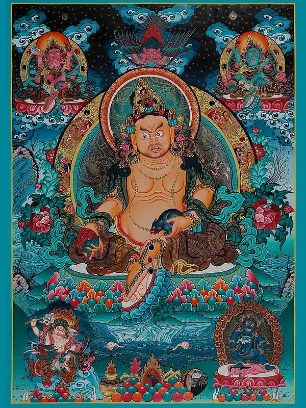 Lord Kubera (Brocadeless Thangka)