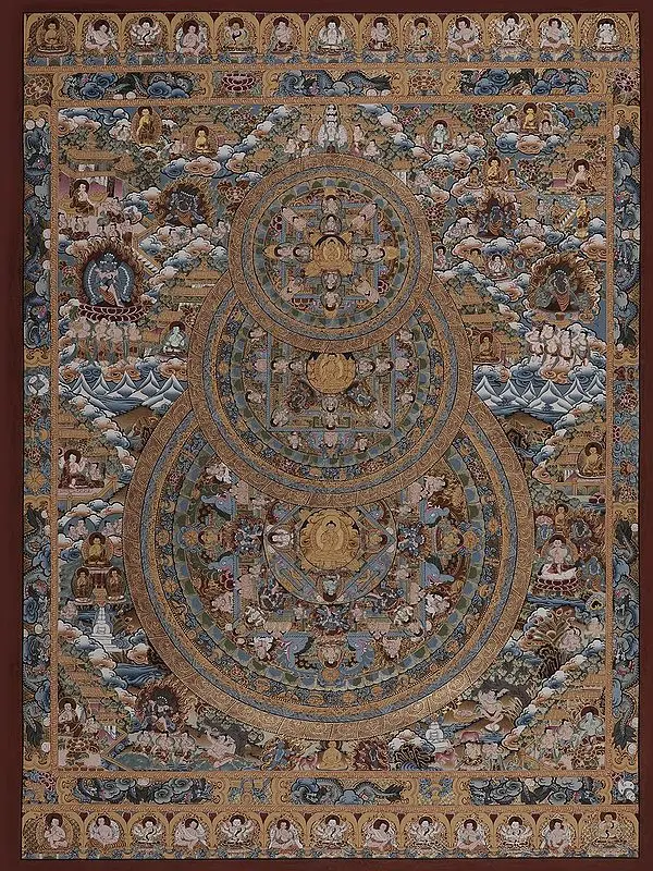 Three Mandalas (Brocadeless Thangka)