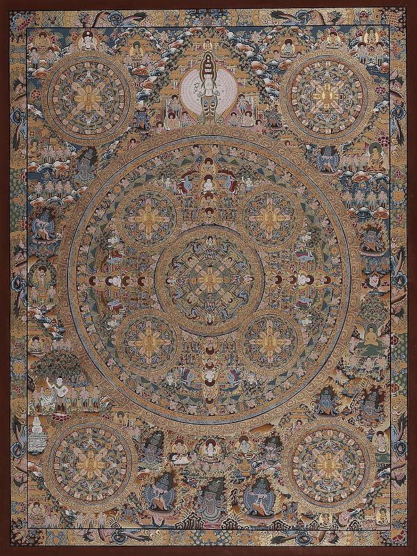 Tibetan Ten Mandalas (Brocadeless Thangka)