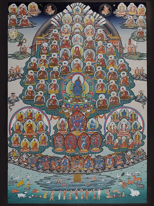 Karma Kagyu Refuge Tree (Brocadeless Thangka)