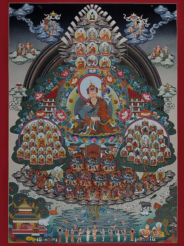 Guru with Refuge Tree (Brocadeless Thangka)