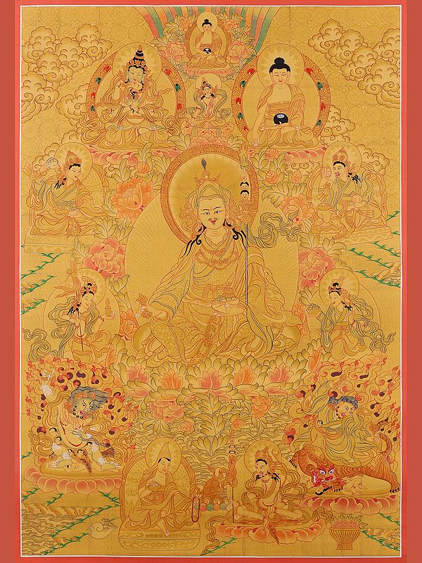 Guru Padmasambhava (Rinpoche) Thangka (Brocadeless Thangka)