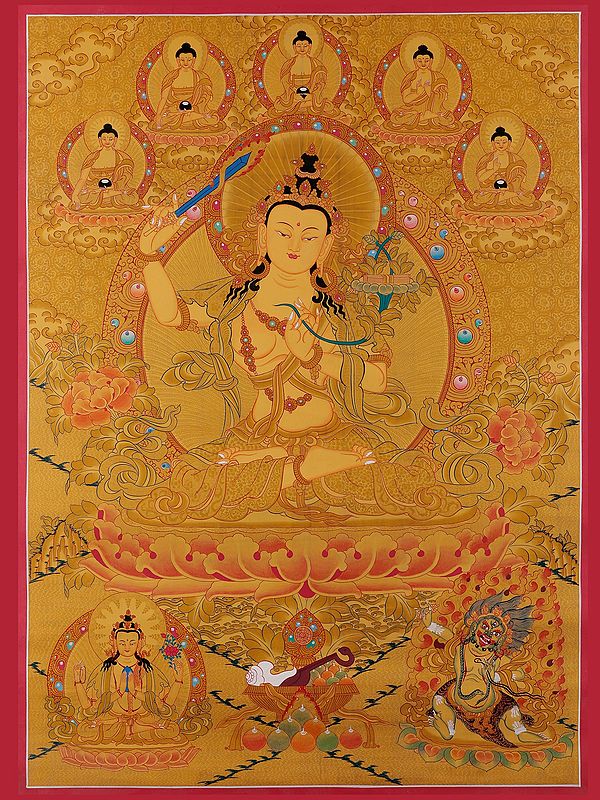 Guru Padmasambhava Buddhist Art (Brocadeless Thangka)
