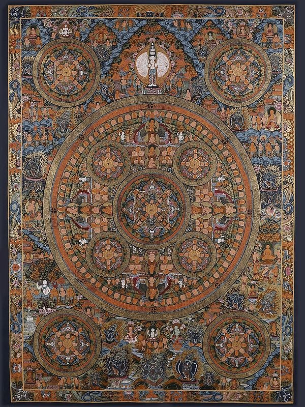 Tibetan Buddhist - Ten Mandalas (Brocadeless Thangka)