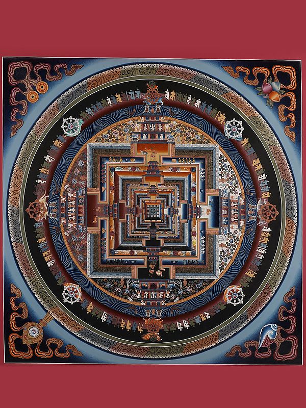 Tibetan Kalachakra Mandala (Brocadeless Thangka)
