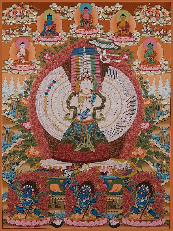 Ushnisha Sitatapatra - Buddhist Deity (Brocadeless Thangka)