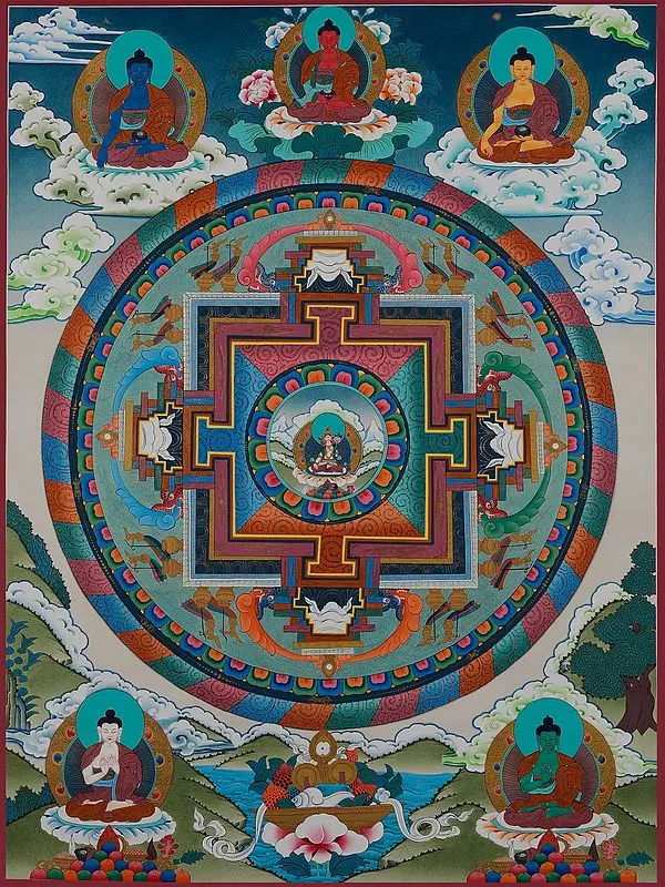 White Tara Mandala (Brocadeless Thangka)