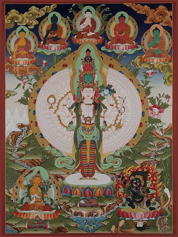 Bodhisattva Avalokiteshwara (Brocadeless Thangka)