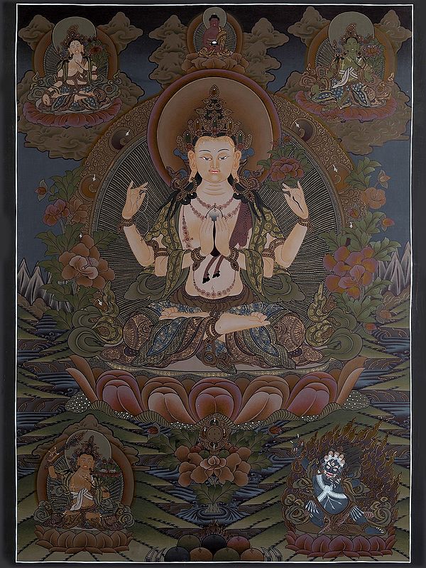 Kharchari - Buddhist Deity (Brocadeless Thangka)