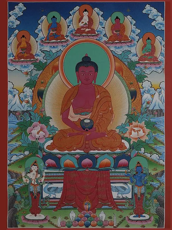 Amitabha Buddha (Brocadeless Thangka)