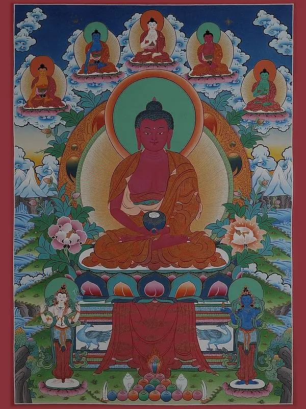 Amitabha Buddha (Brocadeless Thangka)
