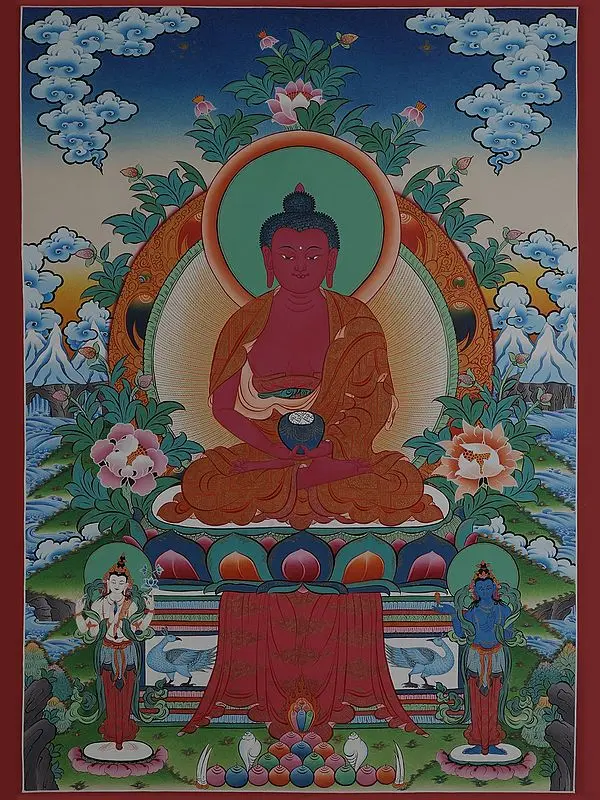 Amitabha Buddha (Brocadeless Thangka)