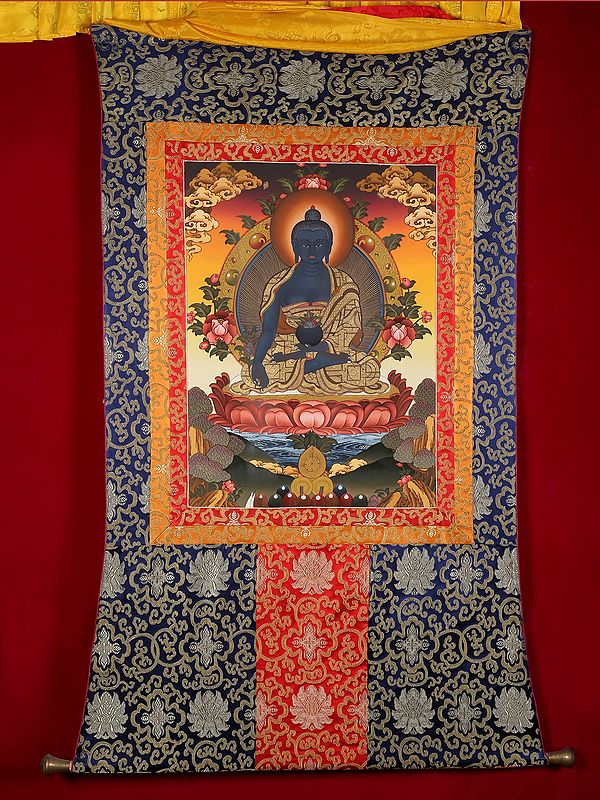 Medicine Buddha (With Brocade Thangka)