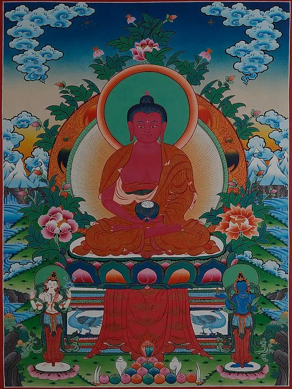 Amitabha Buddha (Brocadeless Thangka)