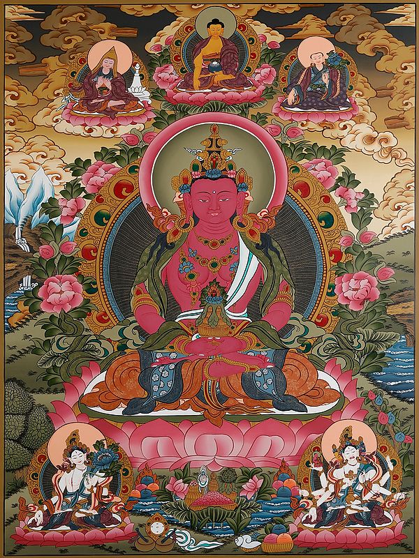 Aparmita Buddha (Brocadeless Thangka)