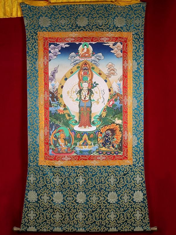 Avalokiteshvara Thangka (With Brocade)