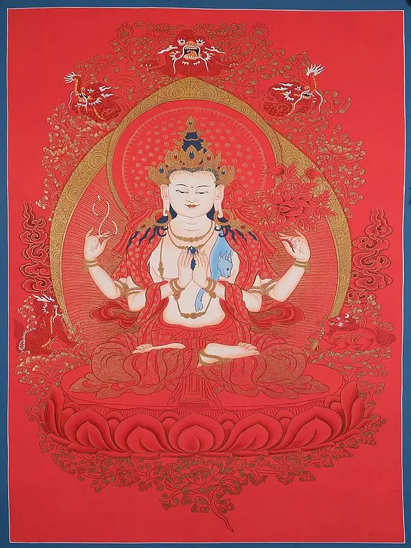 Chenrezig (Avalokiteshvara) |  Brocadeless Thangka