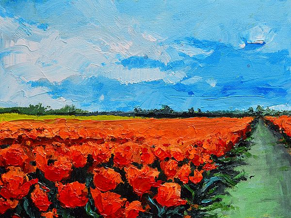Tulip Meadows (Grass Land) | Acrylic on Canvas | By Mitisha Vakil
