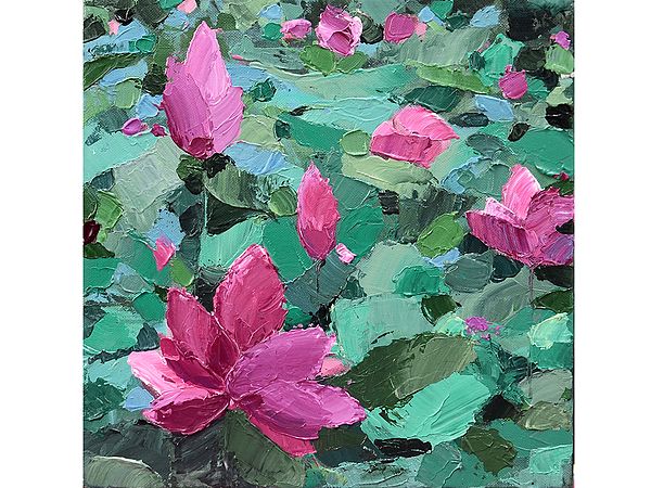 Many Lotus Flower | Acrylic on Canvas | By Mitisha Vakil