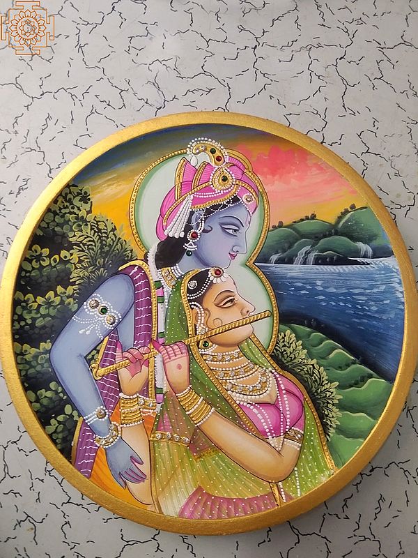 Radha Playing Flute With Krishna | Wood Mdf | By Jagriti Bhardwaj