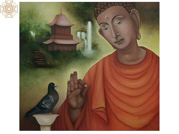 Sangham Saranam - Buddha | Oil On Canvas | By Jolly Sharma