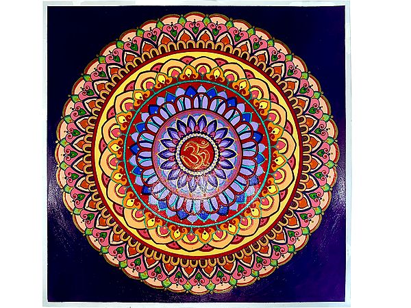Om Mandala | Painting by Rashi Agrawal | Acrylics on Mixed Media Paper