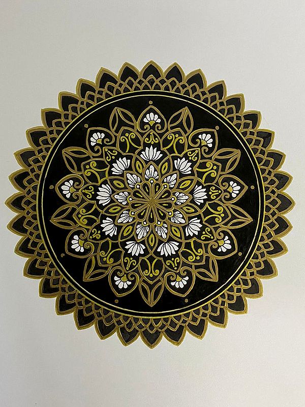 White Lotuses Mandala | Painting by Rashi Agrawal
