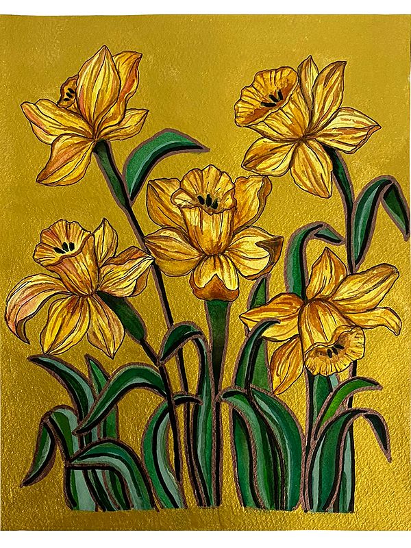 Five Daffodil Flowers | Painting by Rashi Agrawal