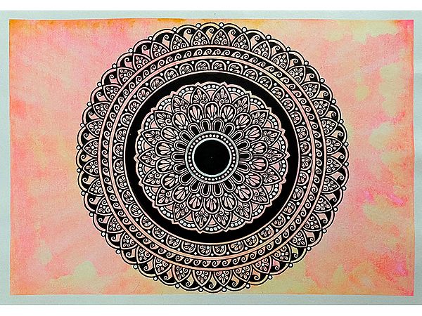 Black and White Mandala on Colorful Background | Painting by Rashi Agrawal