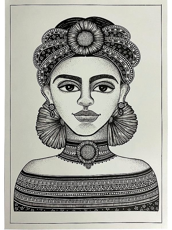 Beautiful Lady | Zentangle Artwork by Rashi Agrawal