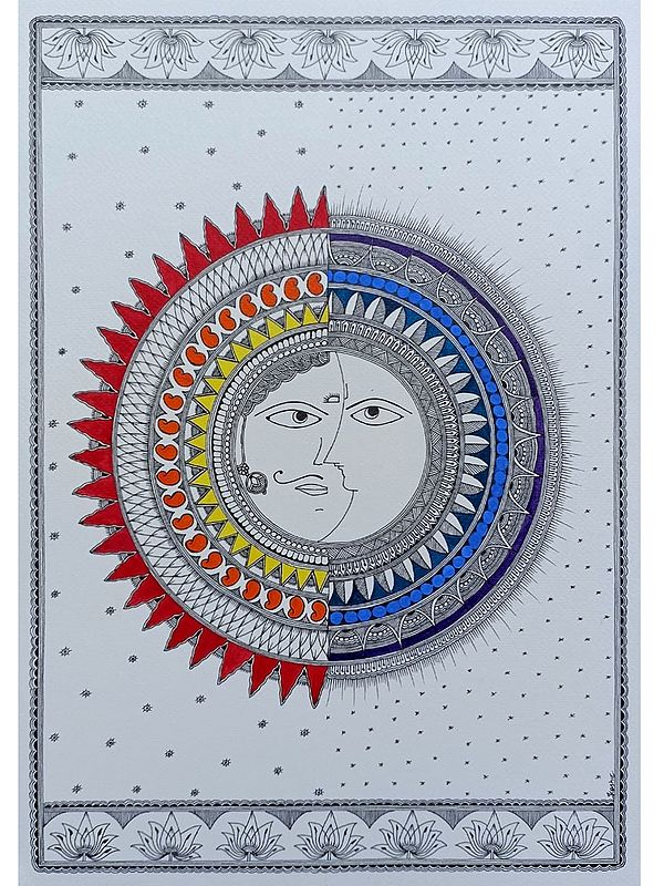 Sun & Moon | Acrylic on Paper | By Abhilasha Raut