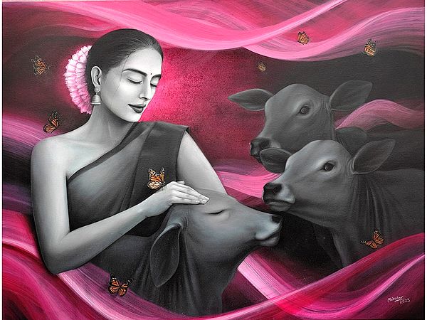 Love of Beauty and Nature | Acrylic Painting on Canvas | Mahadev Swarnakar