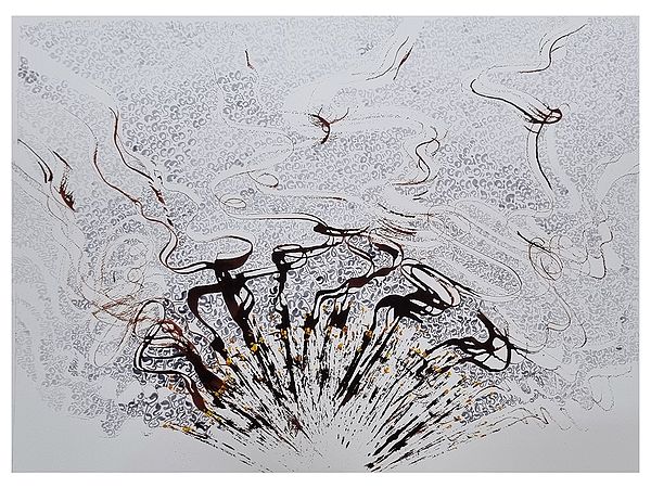 Movement of Fragrance | Ink on Paper Painting by Avani Mayank Desai