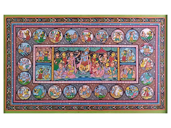 Krishna Story Of Patachitra | Natural Colors On Canvas | By Sachikant