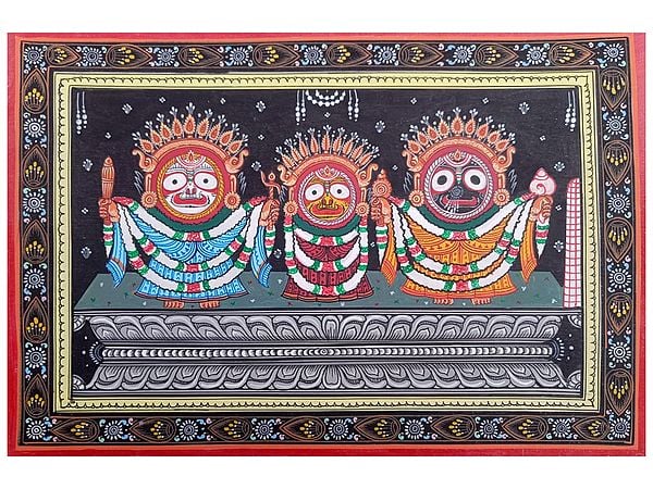 Golden Incarnation of Jagannath | Natural Colors on Canvas | By Sachikant