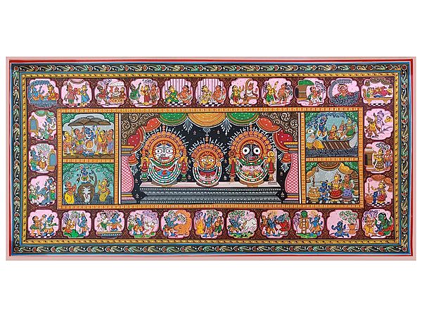 Lord Jagannath With Krishna Memories | Natural Colors On Canvas | By Sachikant