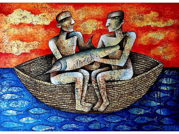 Fisherman | Acrylic On Canvas | By Ranjith Raghupathy