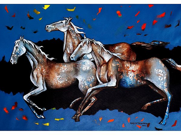 Horses In October | Acrylic On Canvas | By Ranjith Raghupathy