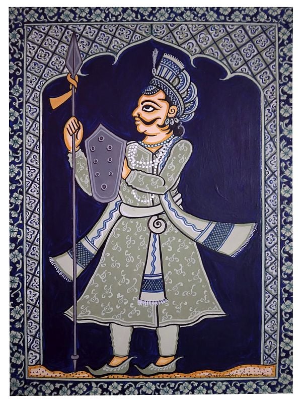 Pabuji Ke Sipahi - Soldier Of Pabuji | Poster Color On Paper | By Subhankar Pramanik