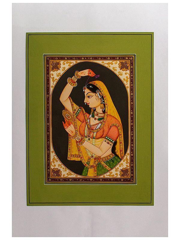 Mughal Bani Thani Painting | Natural Stone Color on Paper | By Art Zeal