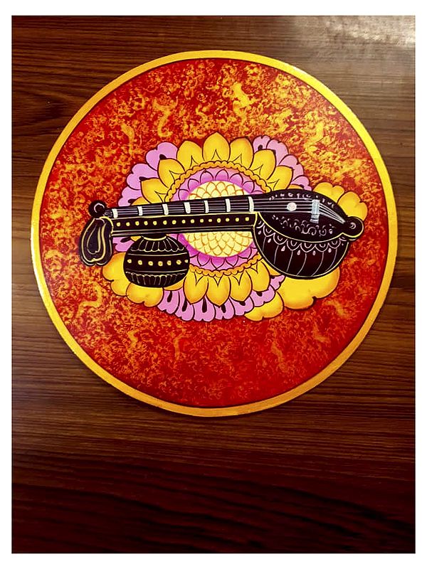 Beautiful Veena Painting on MDF Plate | By Jagriti Bhardwaj