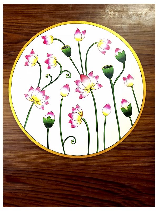 Kamal Talai Flowers Painting | MDF Wood | By Jagriti Bhardwaj