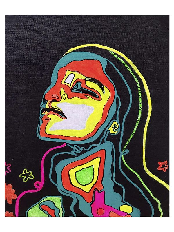 Abstract of Lady Face - Pop Art | Watercolor Painting by Abhishek Kumar