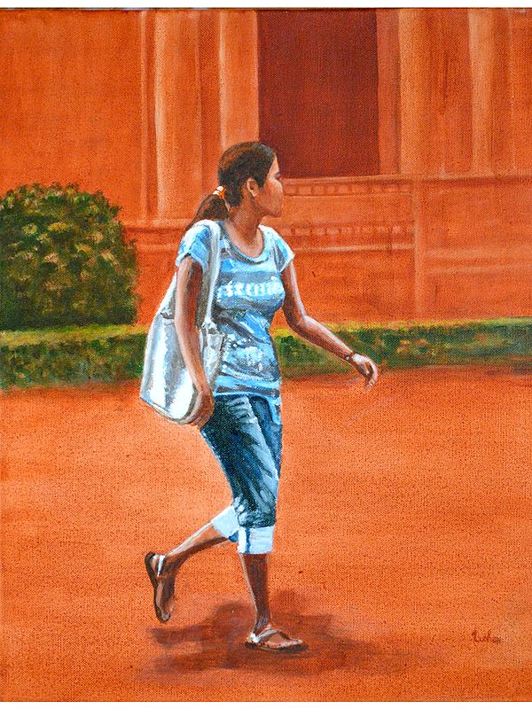 City Girl - Acrylic Painting | Acrylic On Canvas | By Usha Shantharam